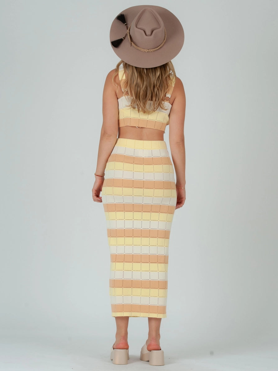 Women's Knit Pointelle Maxi Skirt