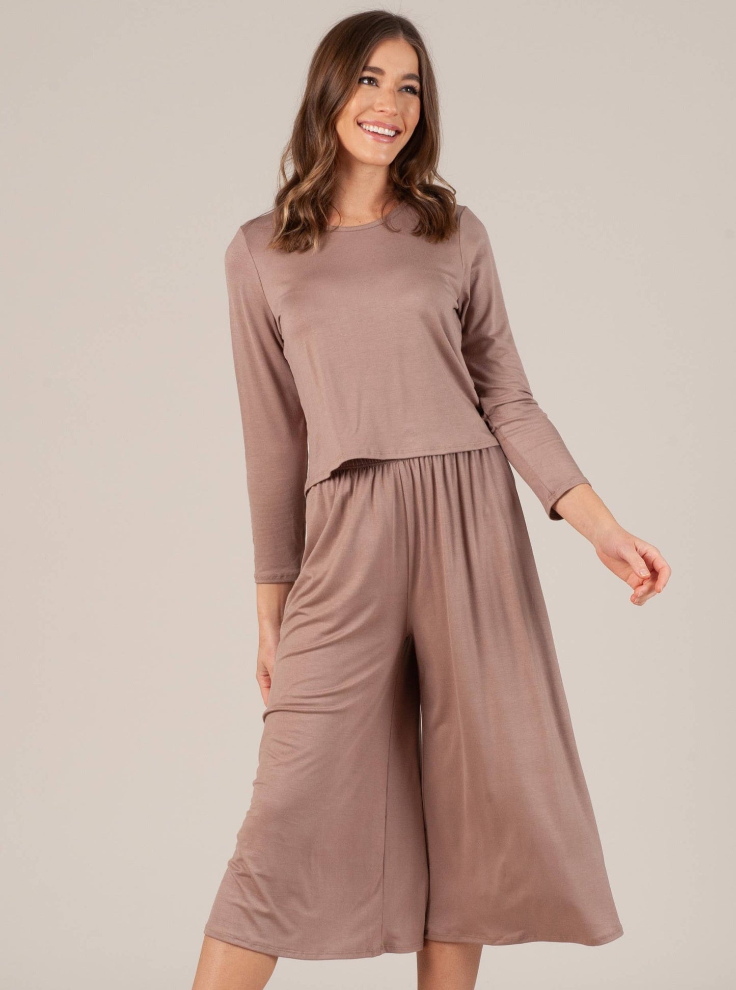 CALYPSO CULOTTE PANT-BROWN