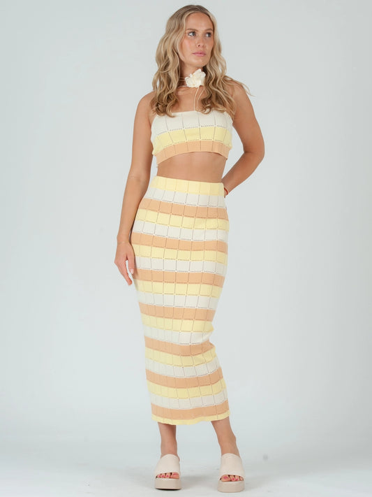 Women's Knit Pointelle Maxi Skirt