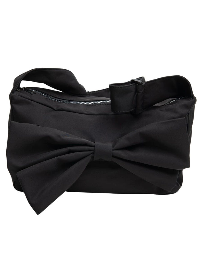 Women s Coquette Black Bow Shoulder purse Bag Lucca Couture