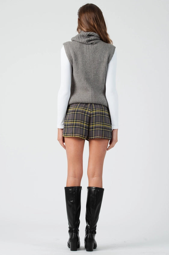 LONDON PLAID SHORTS-GREY PLAID