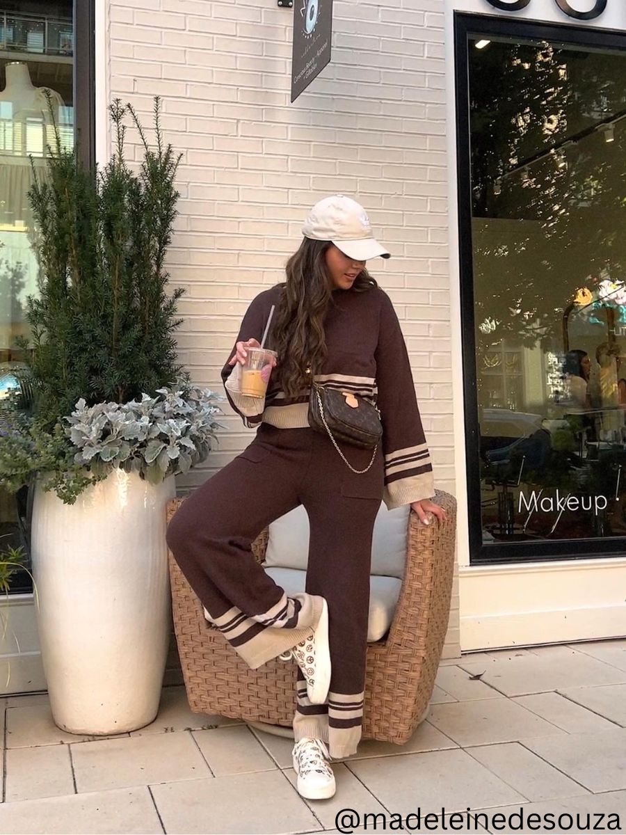 CHEYENNE SWEATER TOP AND PANT SET-COCO BEIGE