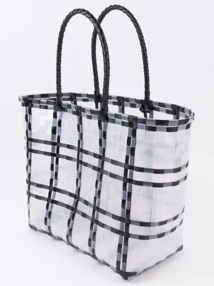 HAMPTONS BASKET BEACH TOTE-BLACK