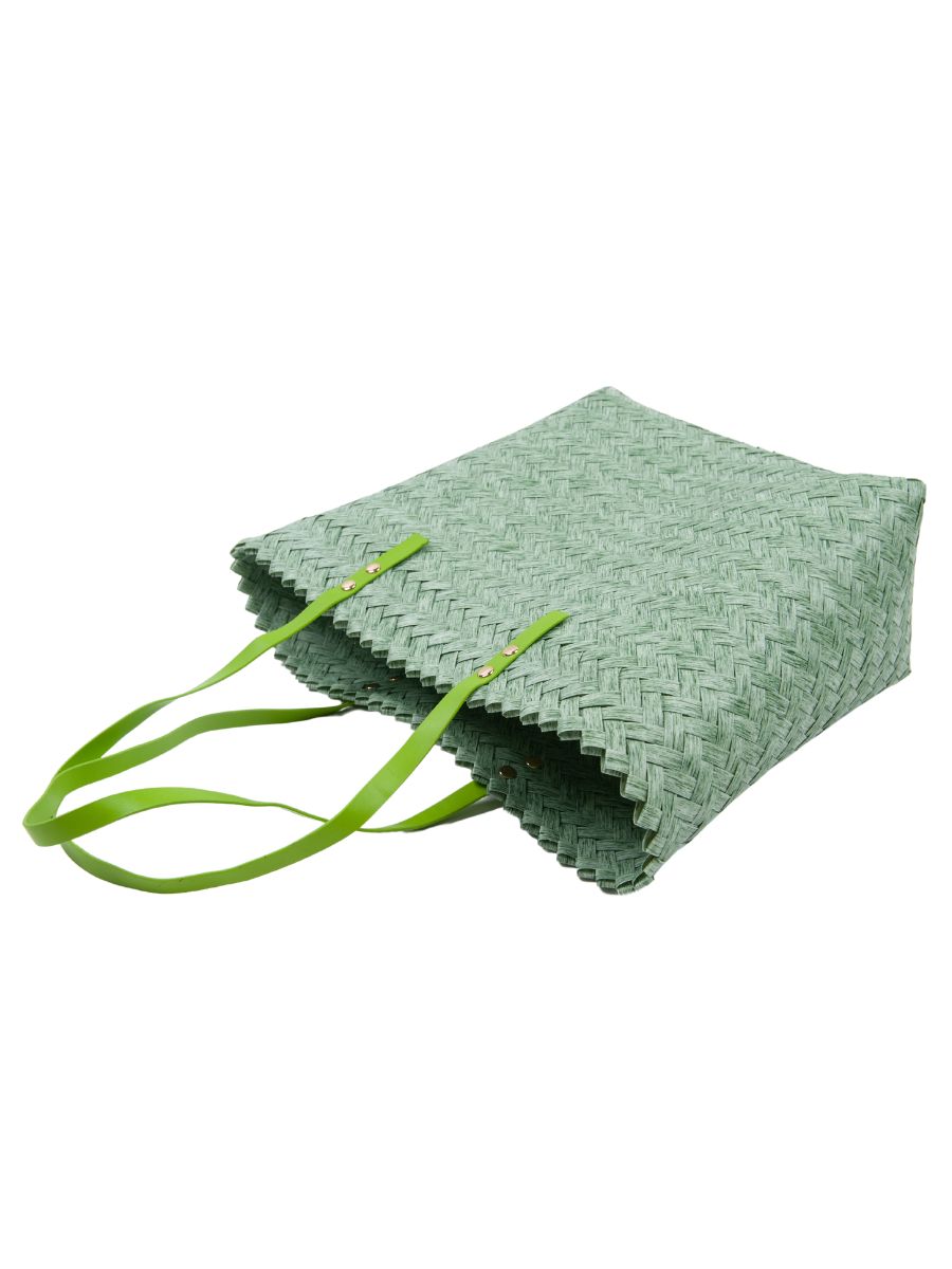 OFF TO MARKET WOVEN PURSE-GREEN