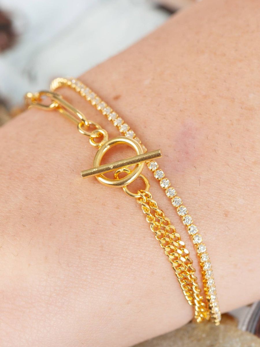 TENNIS & TOGGLE MIX BRACELET