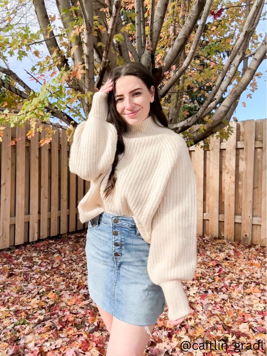 BONNIE MOCK NECK SWEATER-IVORY