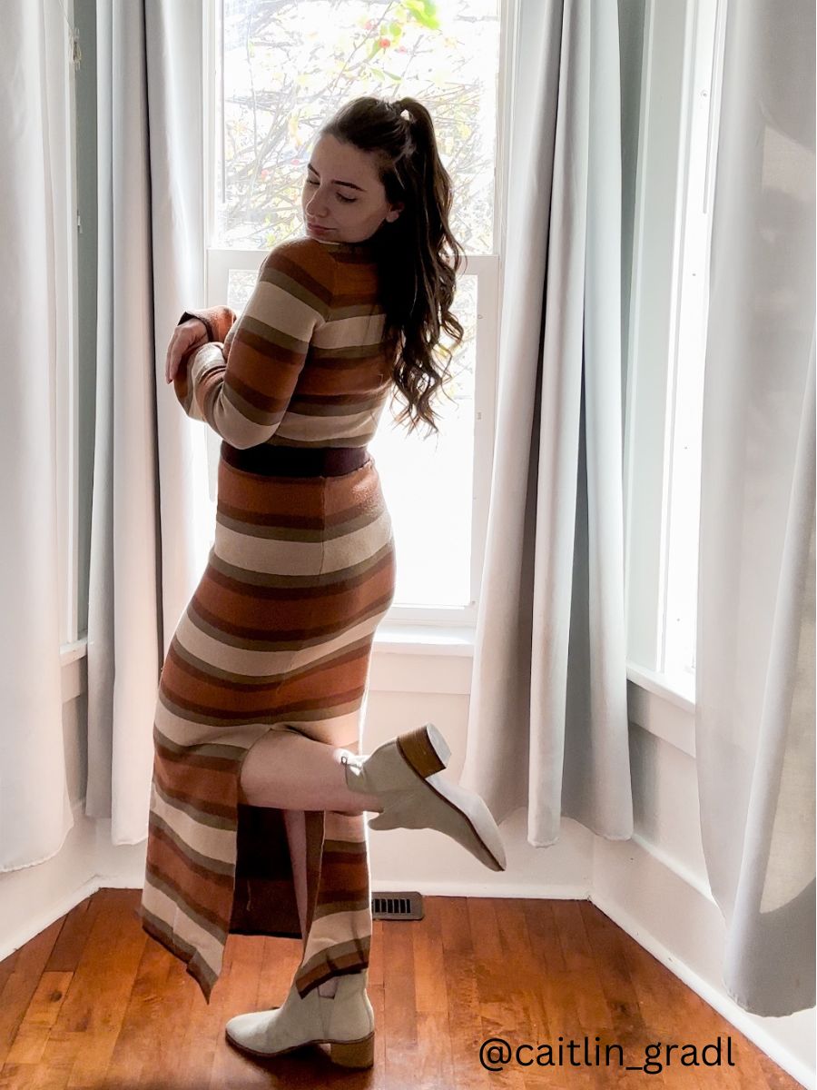 DANNA STRIPED TOP AND SKIRT SET-MUD STRIPES