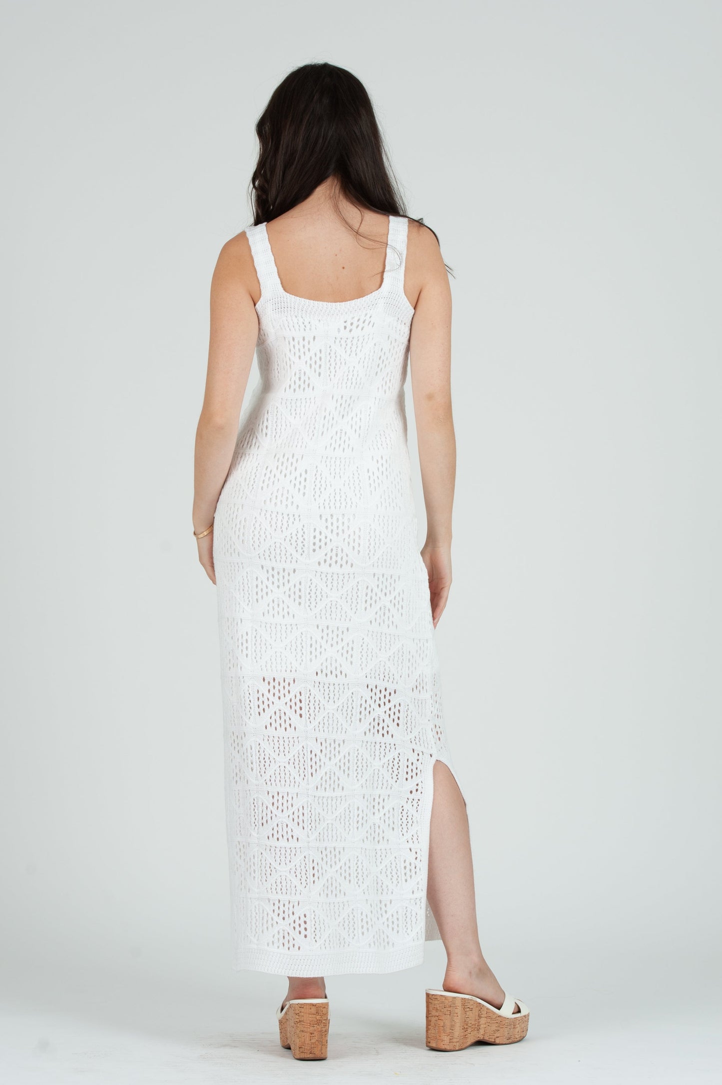 Women's Crochet Tank Maxi Dress with Slip Dress