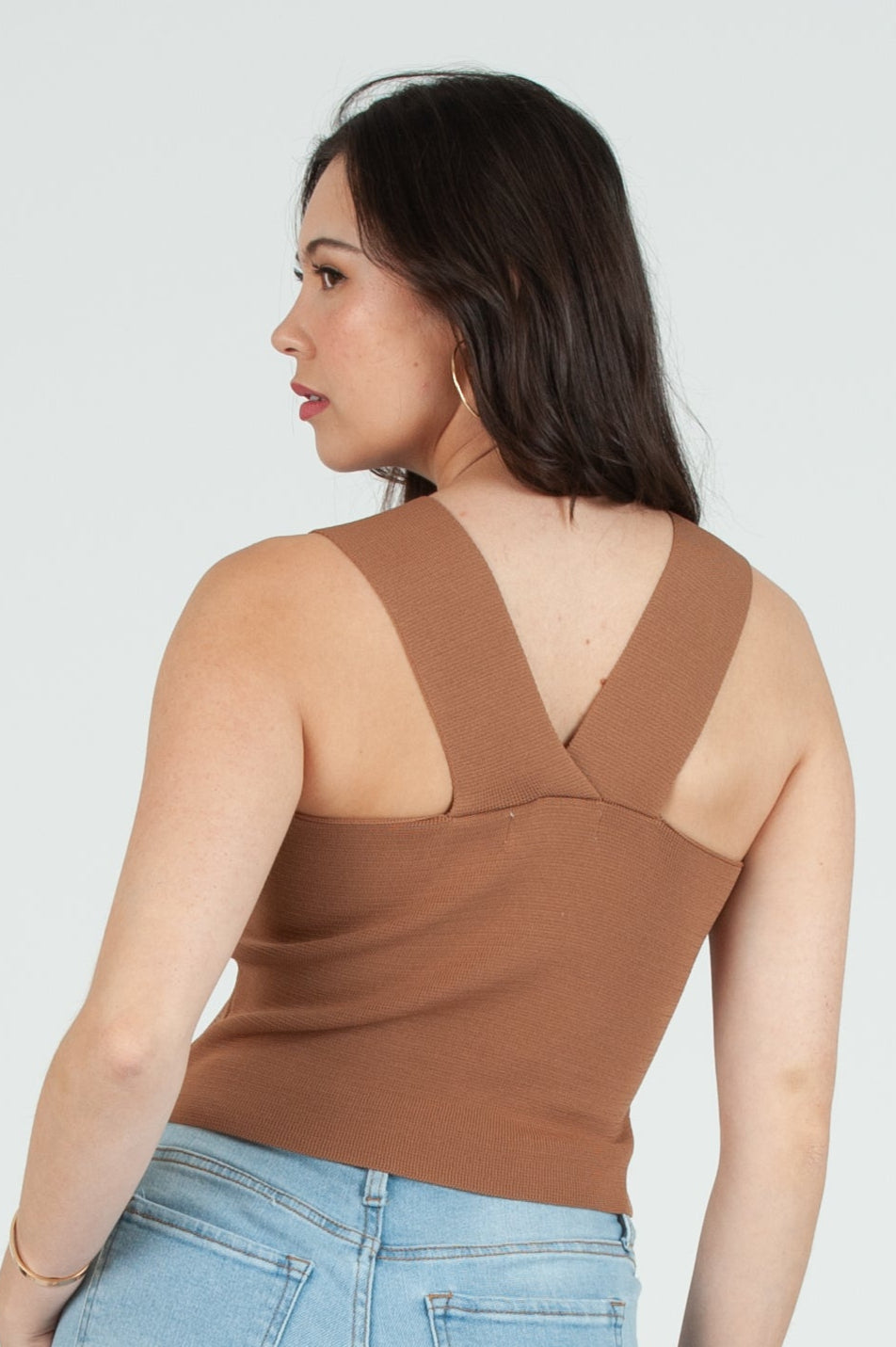 Women's Pastel Knit Square Neck Tank Top