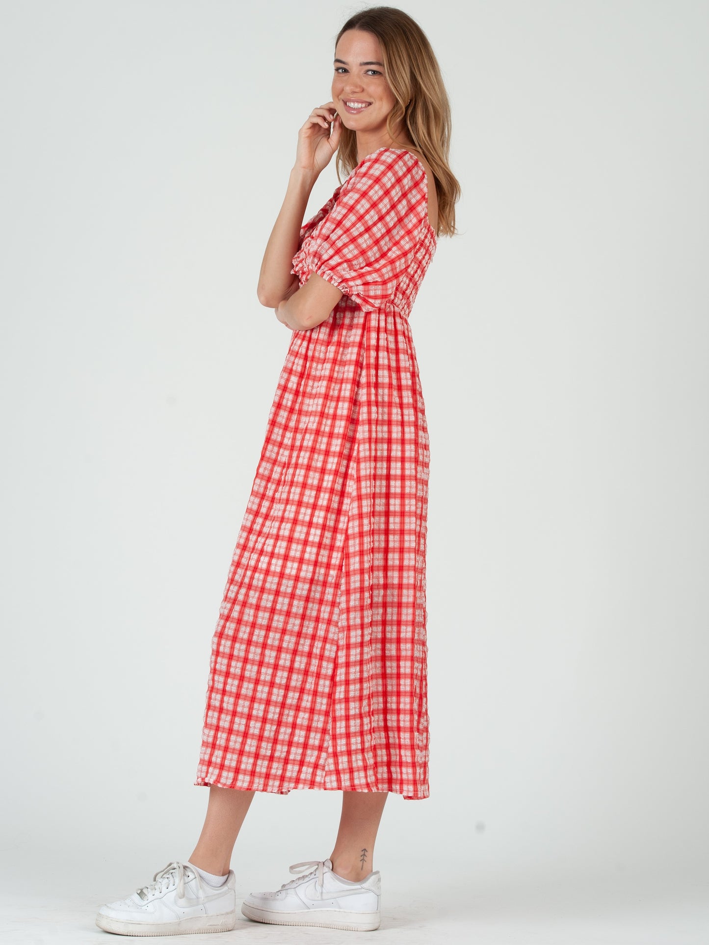 RED GINGHAM DRESS