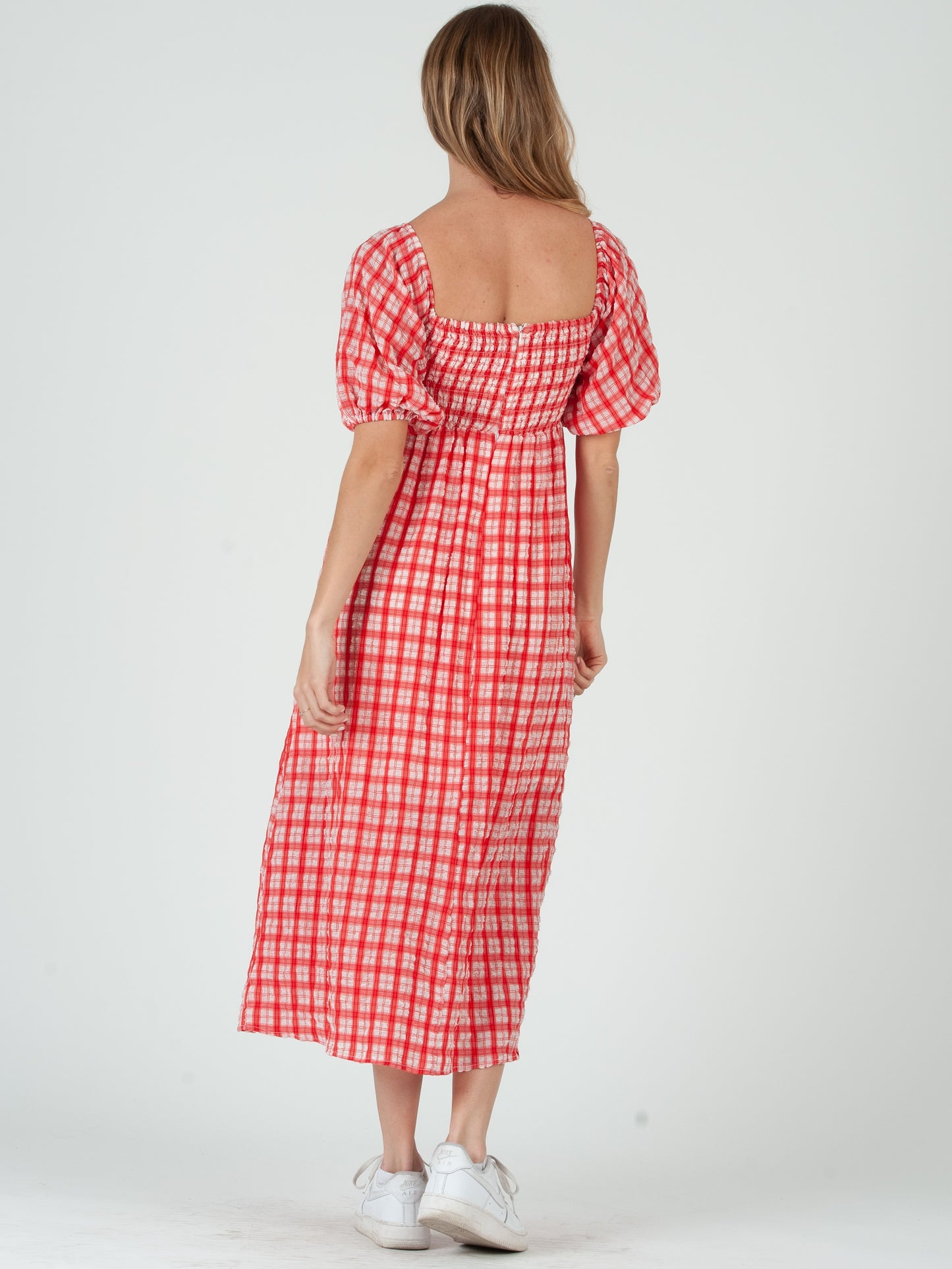 RED GINGHAM DRESS