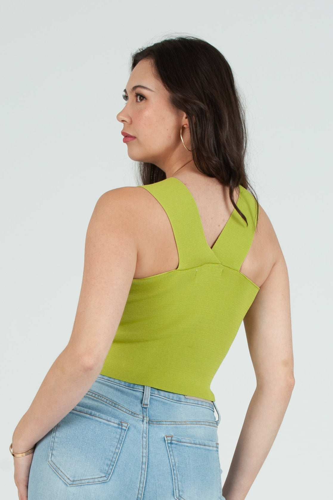 Women's Pastel Knit Square Neck Tank Top