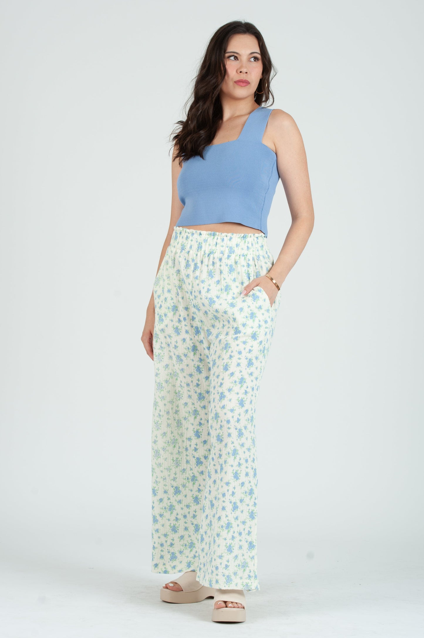 Women's Pastel Knit Square Neck Tank Top