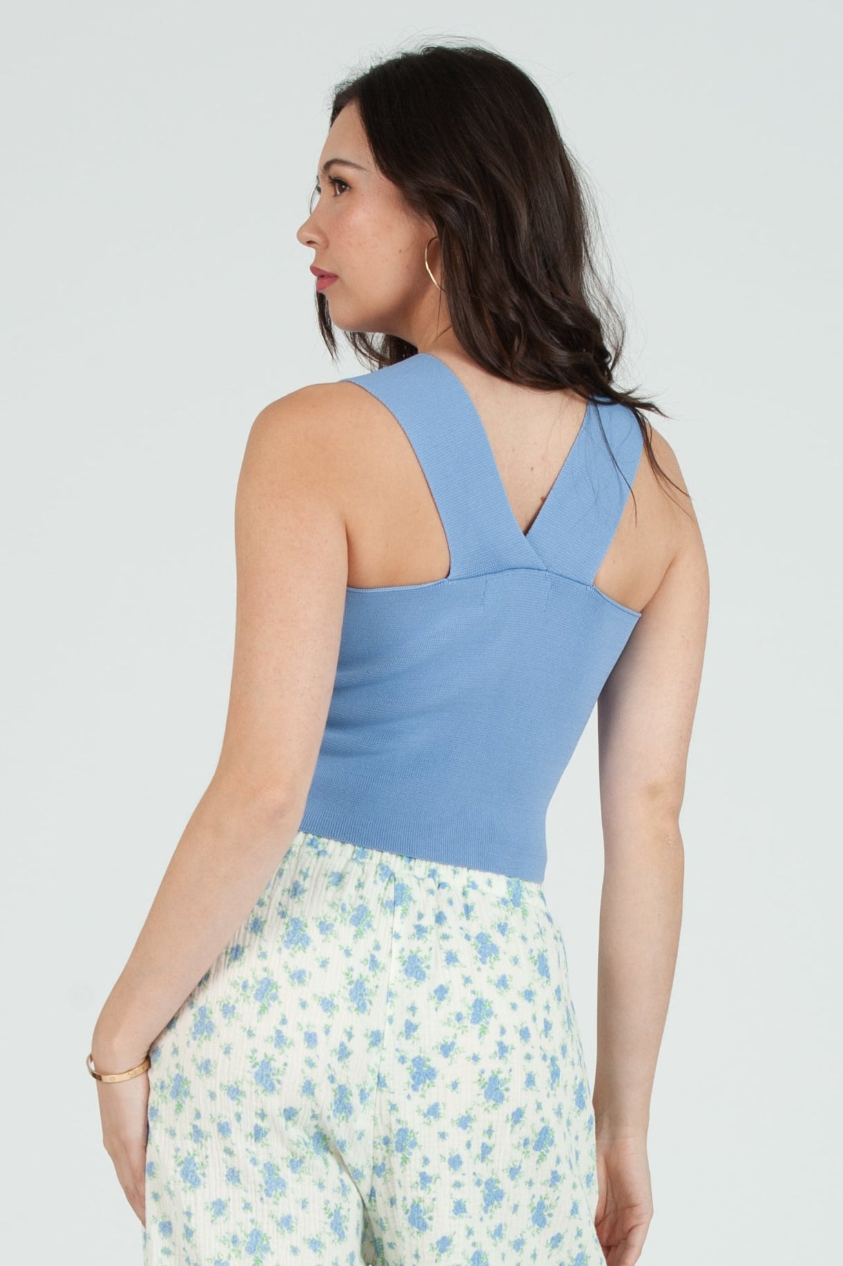 Women's Pastel Knit Square Neck Tank Top