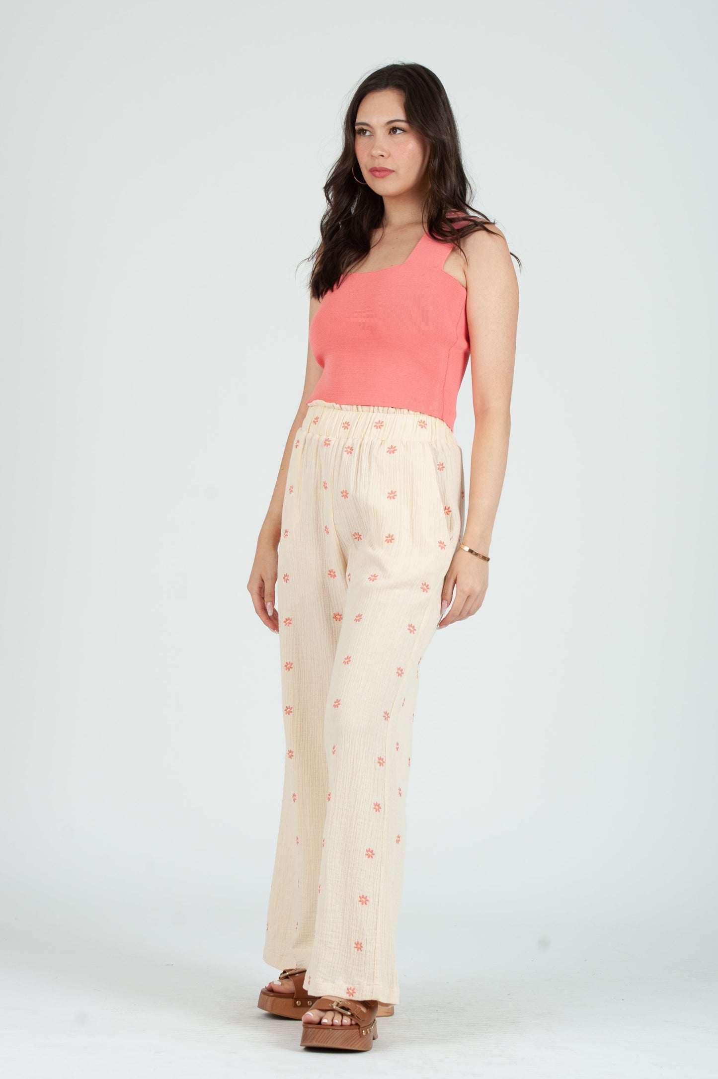 Women's Pastel Knit Square Neck Tank Top