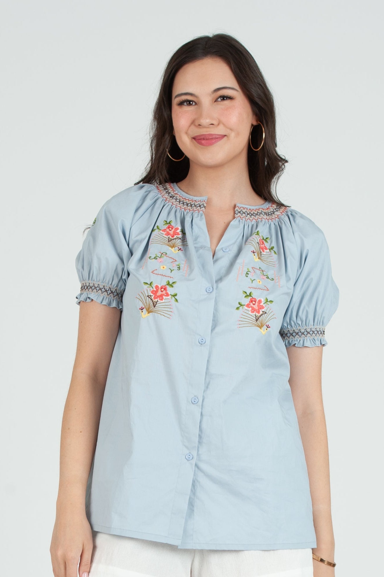 Women's Cotton Embroidery Blouse Top