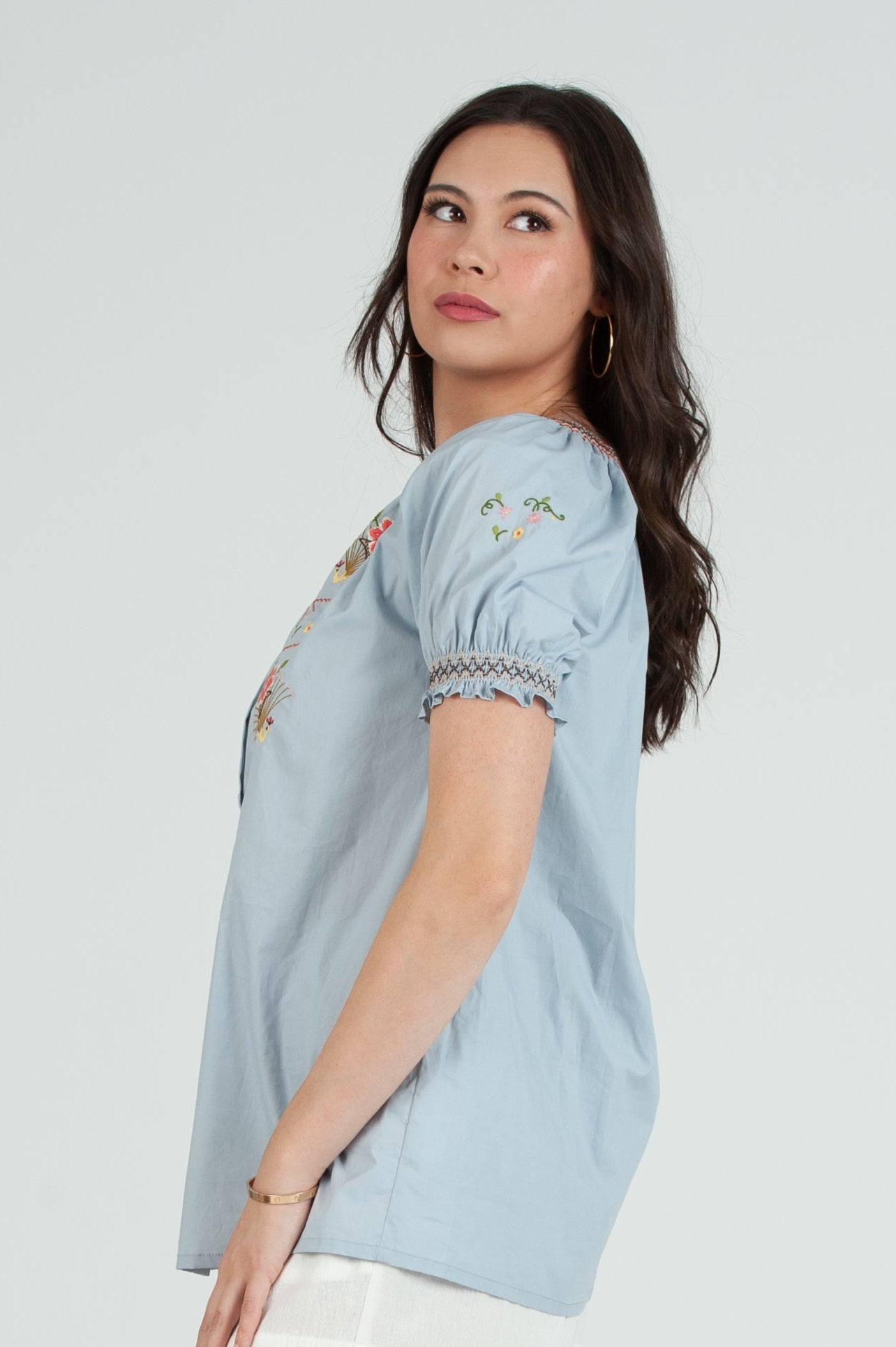 Women's Cotton Embroidery Blouse Top