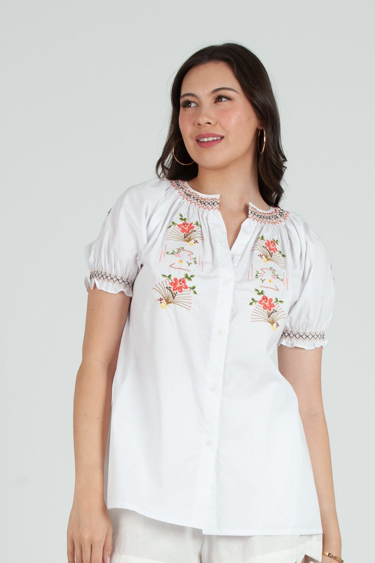 Women's Cotton Embroidery Blouse Top