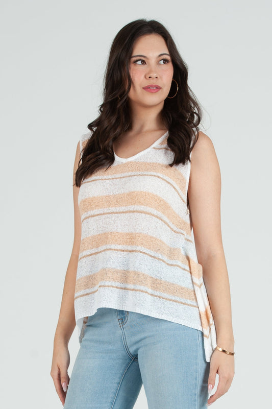 Women's Knit Striped Shell Tank Top