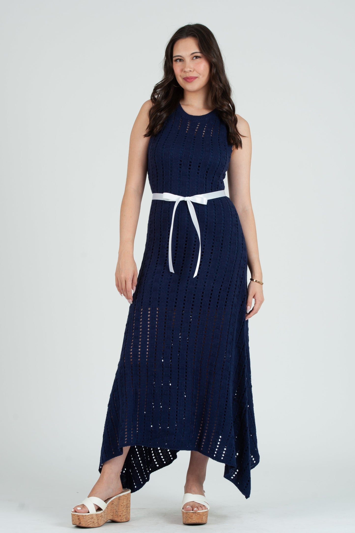 Women's Crochet Maxi Tank Dress with Slip Dress