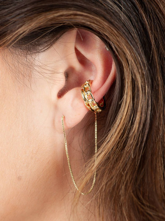 EAR CUFF & HOOP SET-GOLD