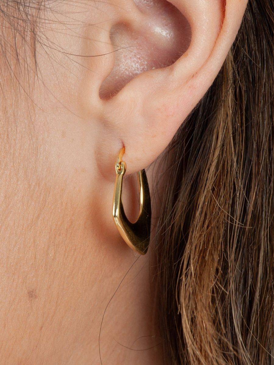 ABSTRACT HOOP EARRINGS-GOLD