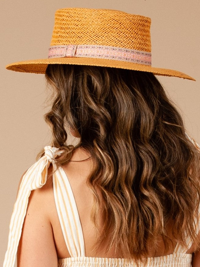 SEASIDE WIDE BRIM BOATER-TAN