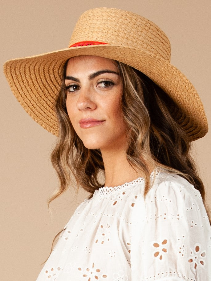 BARSA STRAW BOATER-TAN