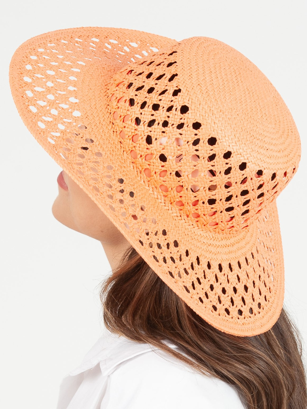 SUMMER SUN RATTAN BOATER HAT-APRICOT