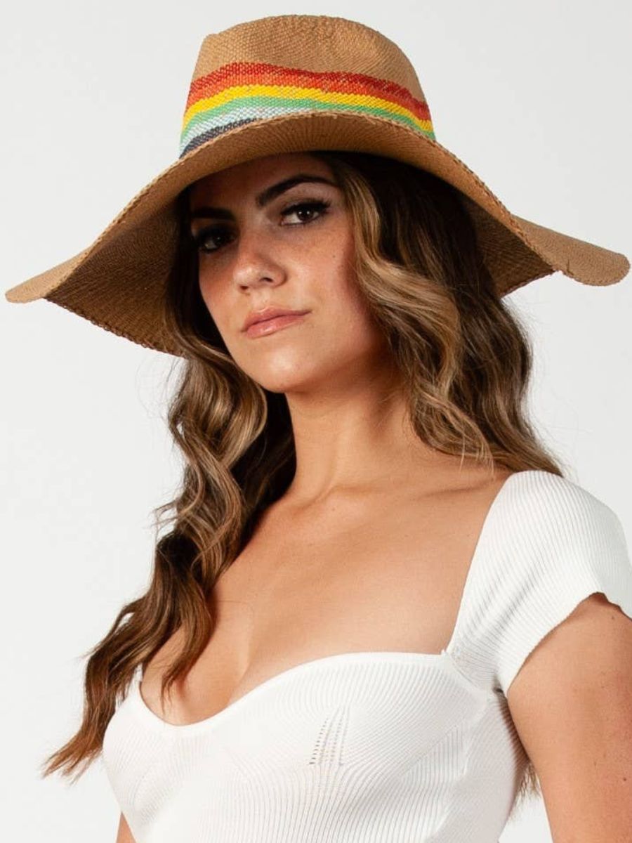 SANTORINI WIDE BRIM FEDORA-TAN