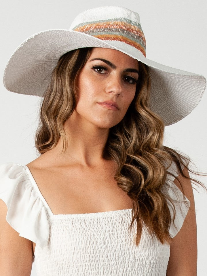 SANTORINI WIDE BRIM FEDORA-WHITE