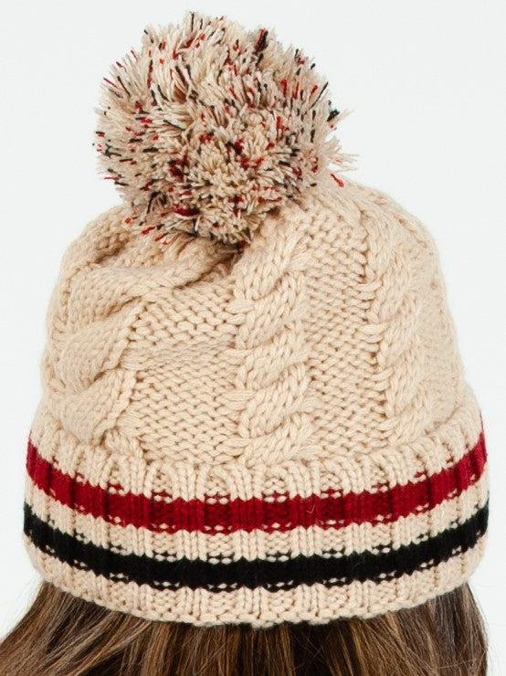 PRINCETON VARSITY BEANIE-BEIGE