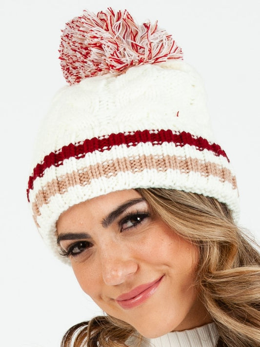 PRINCETON VARSITY BEANIE-IVORY