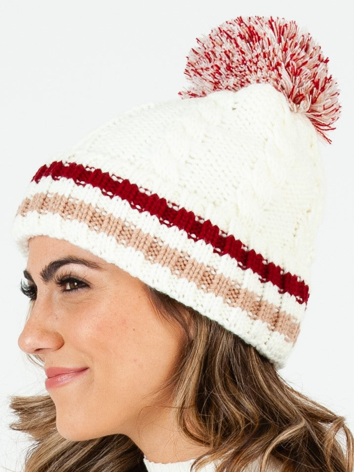 PRINCETON VARSITY BEANIE-IVORY