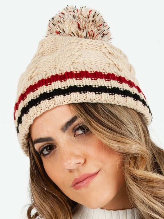 PRINCETON VARSITY BEANIE-BEIGE