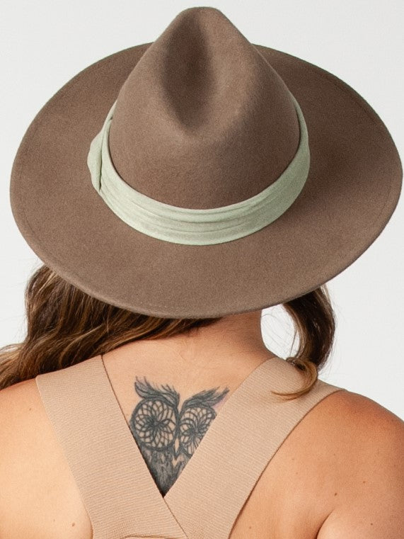 LOVELY WOOL FEDORA-SAGE