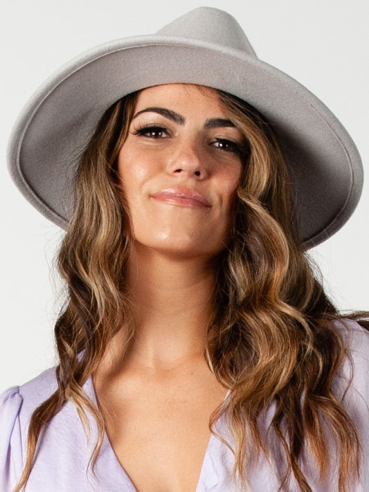 PRECIOUS WOOL FEDORA-LT. GREY