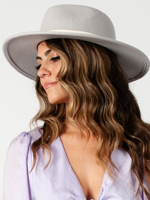 PRECIOUS WOOL FEDORA-LT. GREY