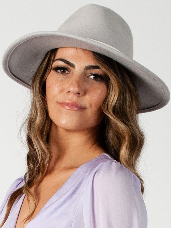 PRECIOUS WOOL FEDORA-LT. GREY