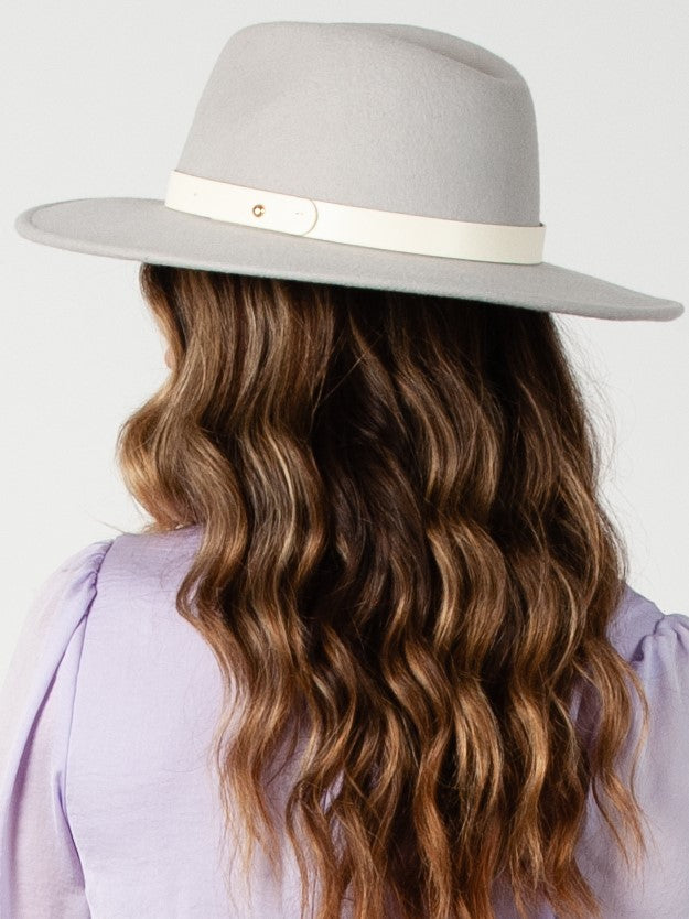 PRECIOUS WOOL FEDORA-LT. GREY