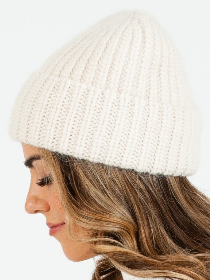 BOGODA SOFT RIBBED BEANIE-IVORY