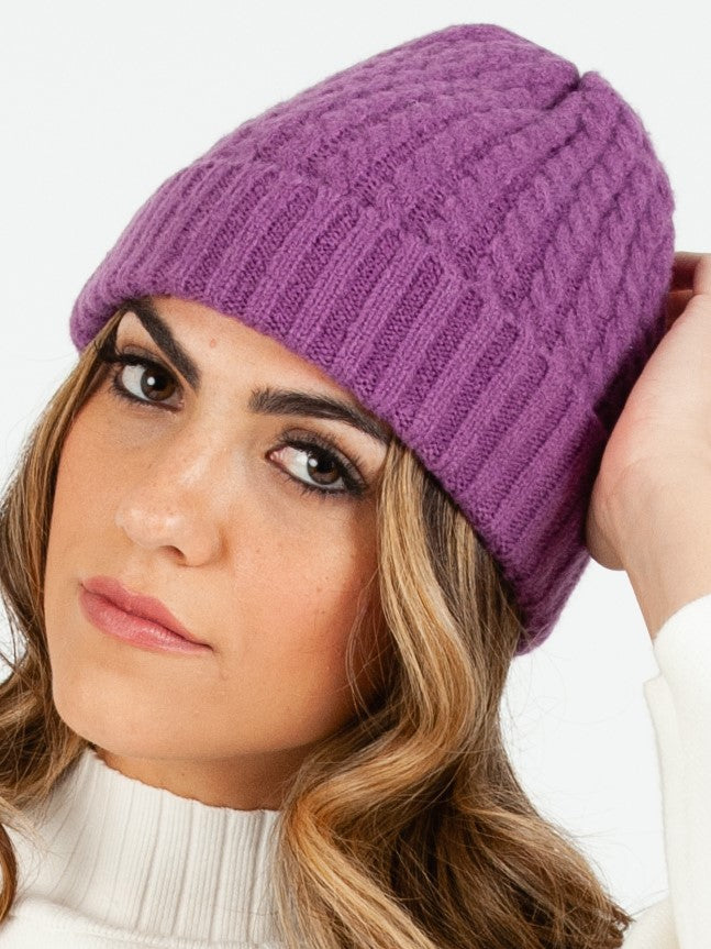 BOLIVAR I TWIST RIBBED BEANIE-PURPLE