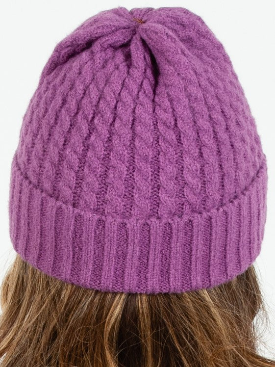 BOLIVAR I TWIST RIBBED BEANIE-PURPLE