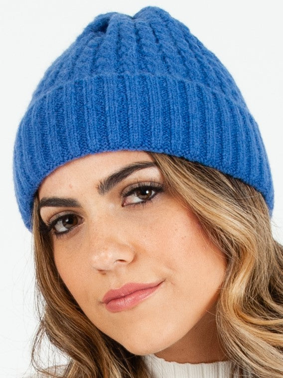BOLIVAR I TWIST RIBBED BEANIE-BLUE
