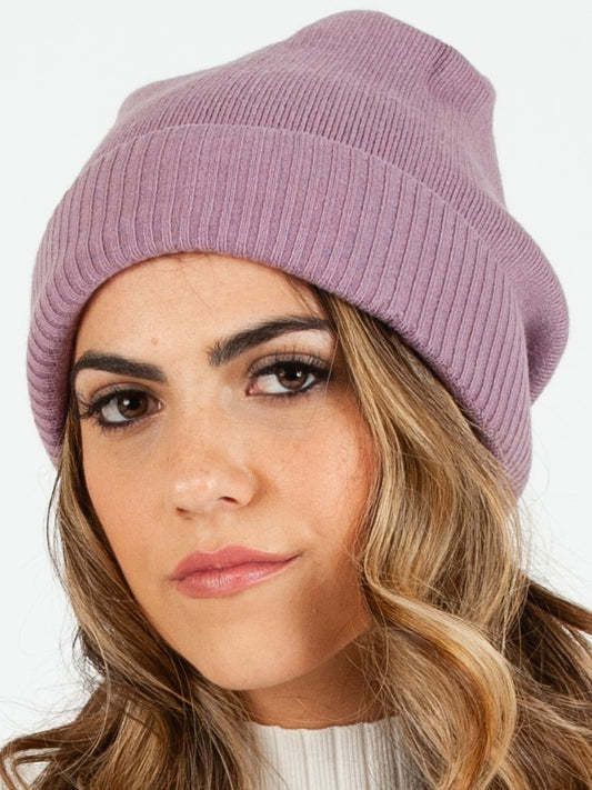 ROCKY I SOFT KNIT RIBBED BEANIE-PURPLE