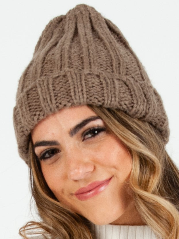 MASSIF THICK RIBBED BEANIE-OYSTER