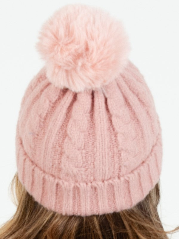 CAMEROON POM POM BEANIE-MAUVE