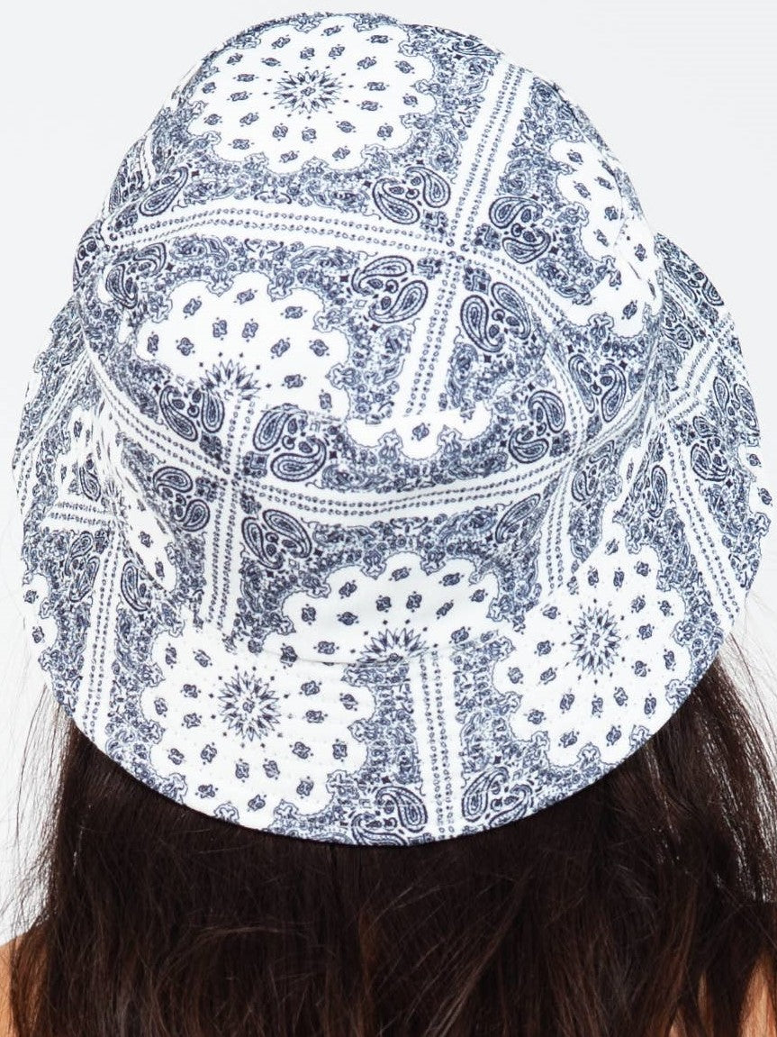 AMERICANA BUCKET HAT-WHITE BLUE