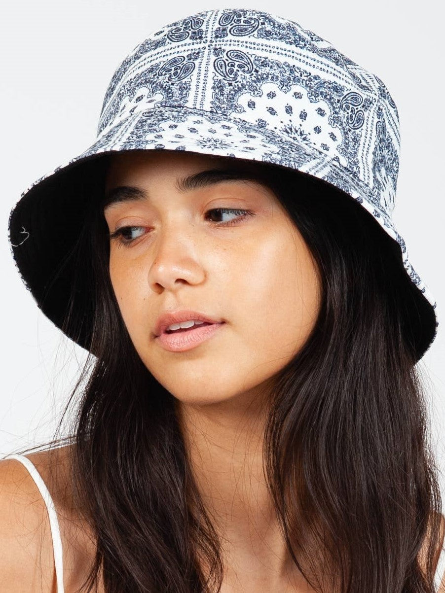 AMERICANA BUCKET HAT-WHITE BLUE