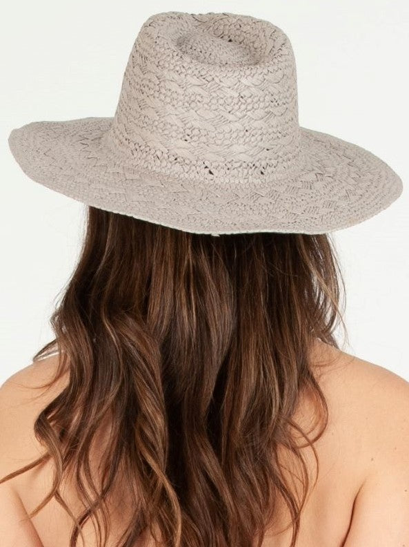 GREY STRAW HAT